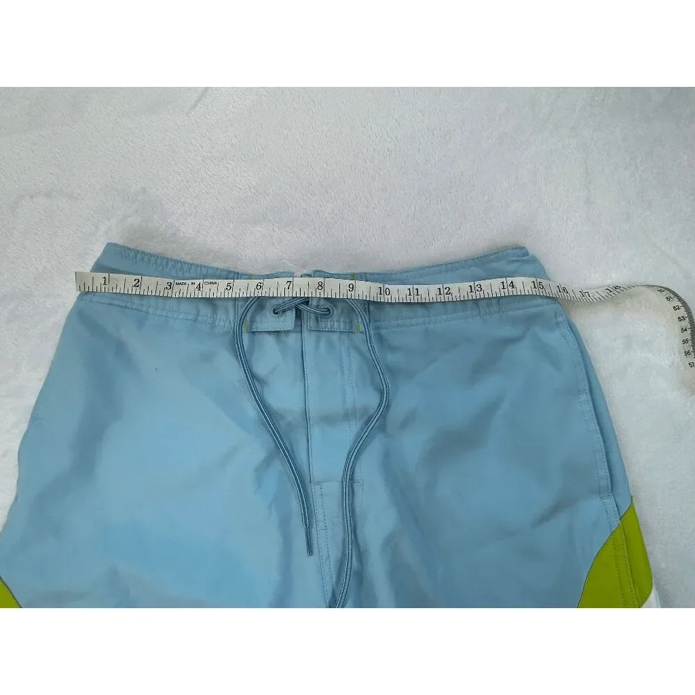 Men's Nautica Swim Trunks/Shorts Size 30W Blue/Green Mesh Lined, Pockets